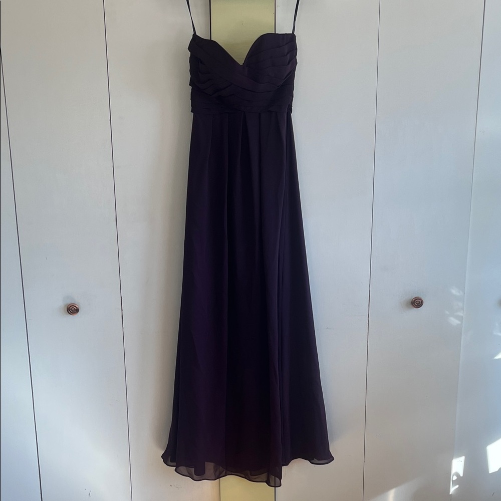 SORELLA VITA Plum Chiffon Spaghetti-Strap Maxi Dress